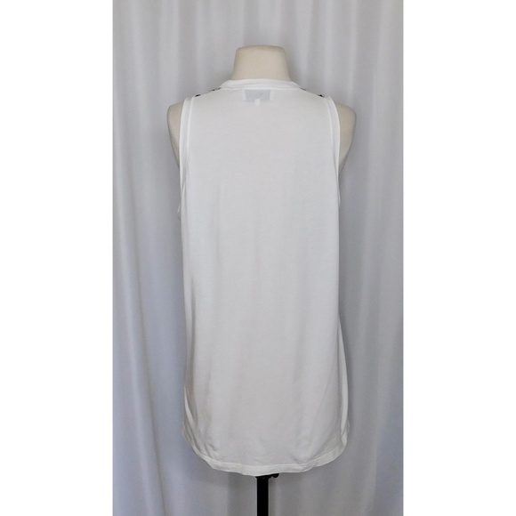3. 1 PHILLIP LIM Scribble Stitch Embroidered Tank White Black Sleeveless Small - Picture 10 of 16